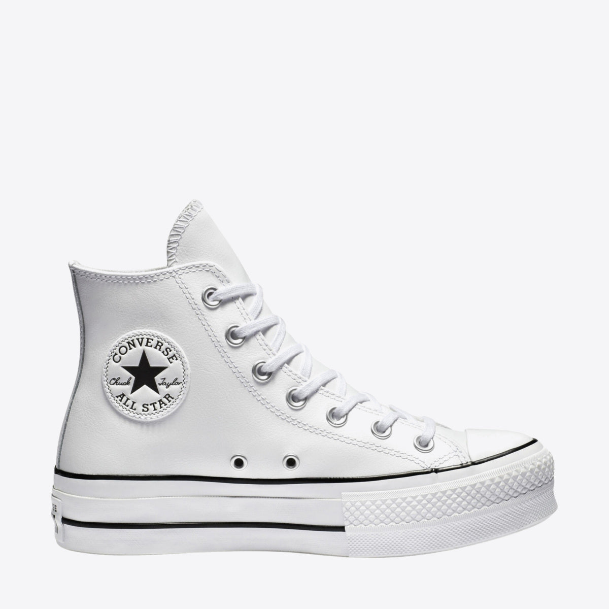  Chuck Taylor All Star Lift Hi White Leather