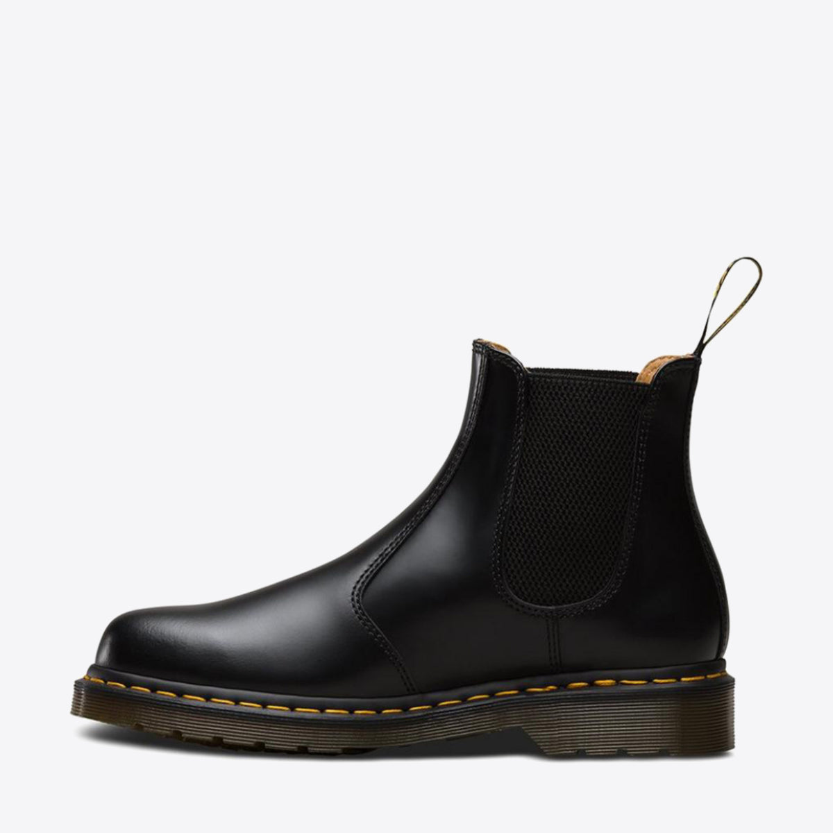  2976 Yellow Stitch Chelsea Boots Black Smooth