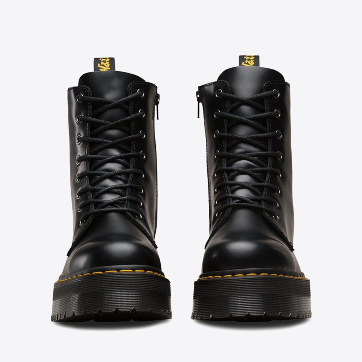  Jadon 8-Eye Boots Black Polished Smooth